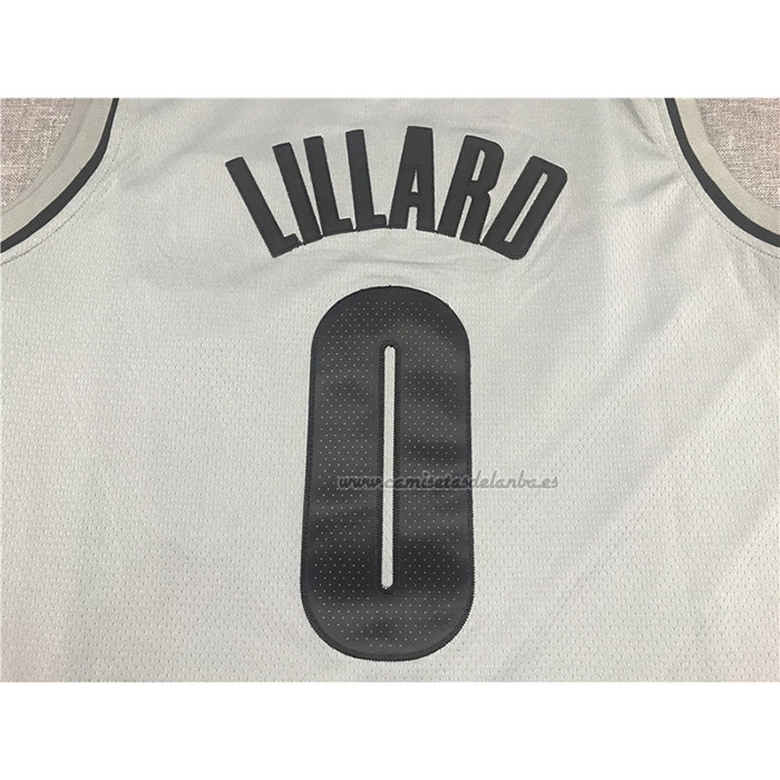 Camiseta Portland Trail Blazers Damian Lillard NO 0 Earned 2020-21 Gris